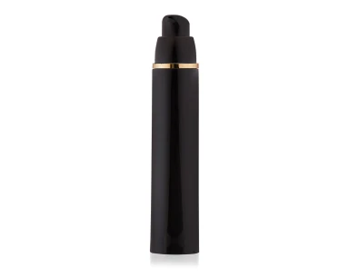 Frasco Airless PTG Preto com Friso Dourado 50ml